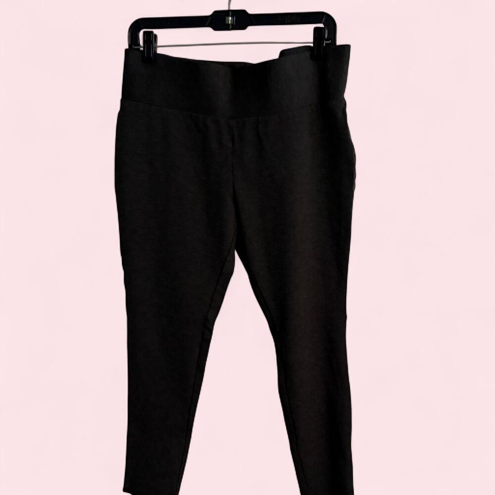 Tahari Leggings Womens L Gray Charcoal Heather High Rise Stretch Ponte Pants